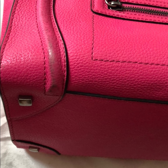 Céline mini luggage neon Pink/fuchsia pre-loved - Picture 5 of 8